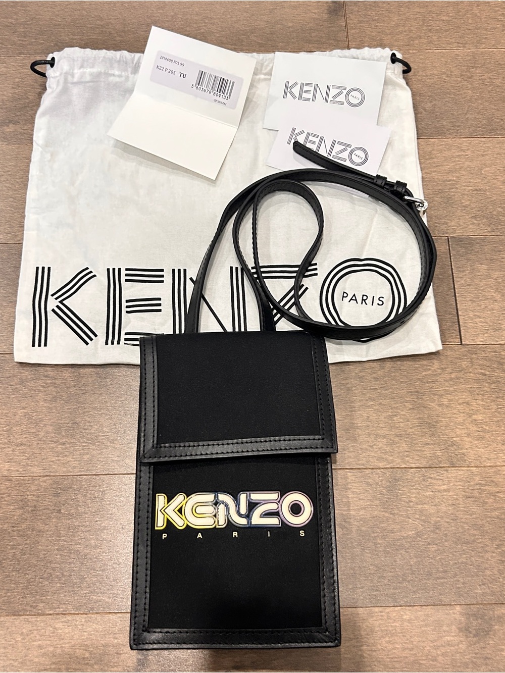 Kenzo Black Crossbody with Multicolor Logo